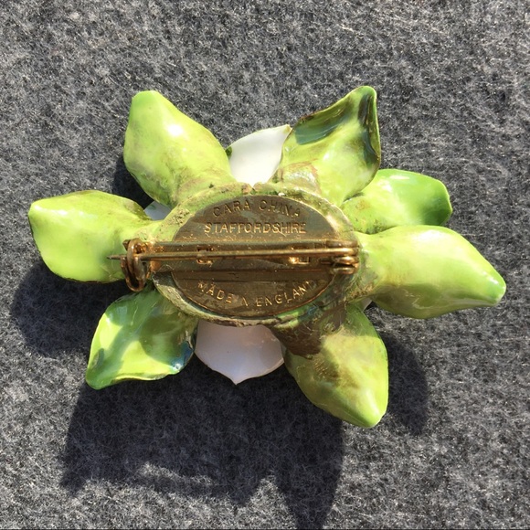 Vtg Cara China Staffordshire Brooch Pin Dogwood - Picture 4 of 12